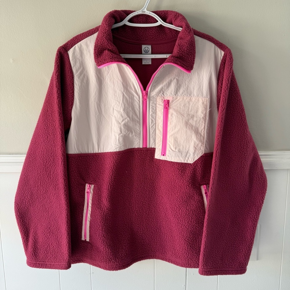 Te Verde Dark and Light Pink Fleece Hoodie